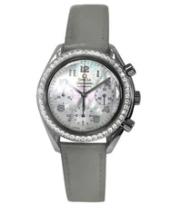 Omega Speedmaster Reduced 3815.72.55 Diamonds MOP Chronograph 37MM Ladies' Watch