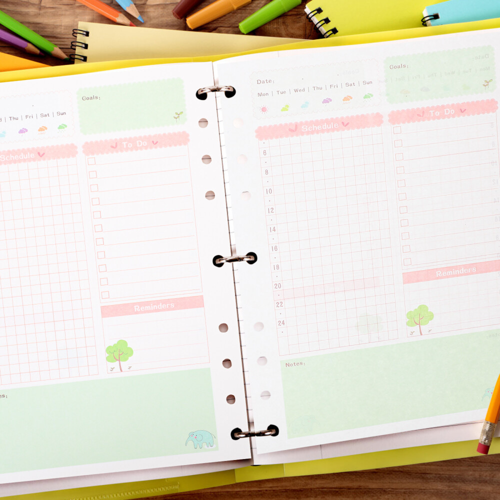 2 Pcs 2pcs Korean Notebook Wide Rule Filler Paper Daily Planner Refill