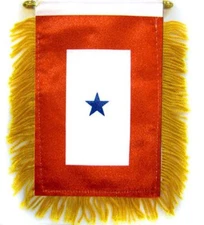 Blue (1) Star Service MINI BANNER FLAG GREAT FOR CAR&HOME WINDOW MIRROR 2 SIDE 
