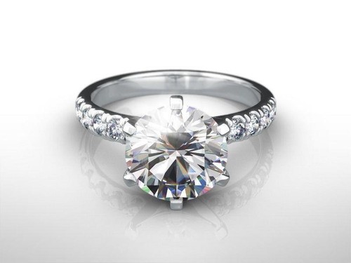 Diamond Engagement Ring VVS2 D 1.80 Ct Lab Created 14k White Gold IGI Special - Picture 2 of 6