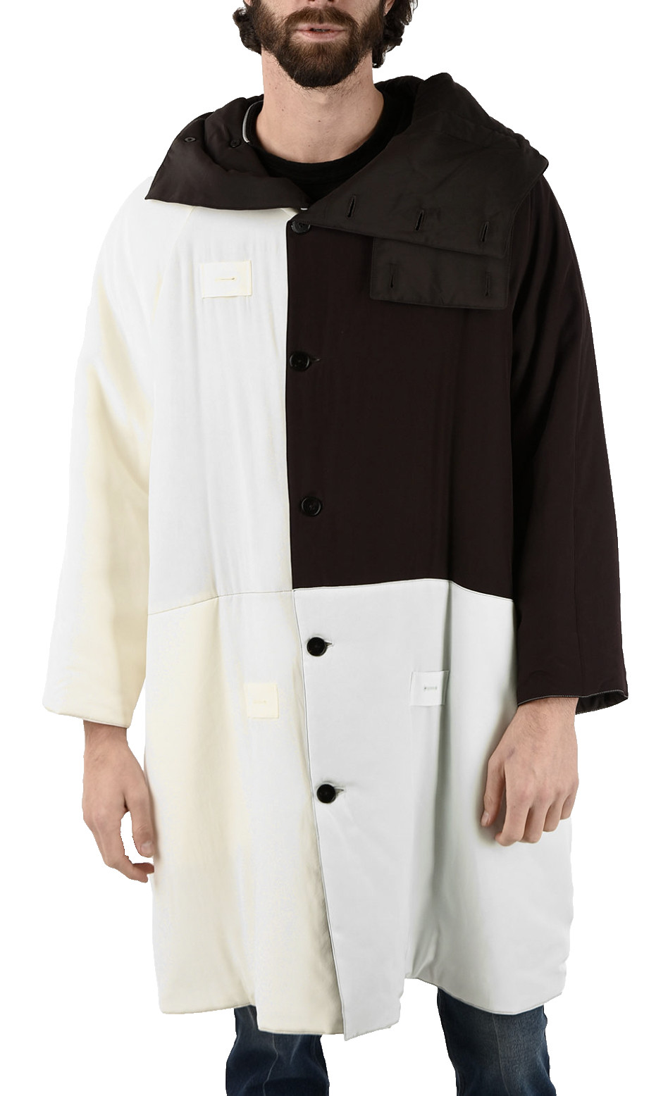 Jil Sander Silk Hooded Quilted Trench Oversized Trench Coat Jacket 46