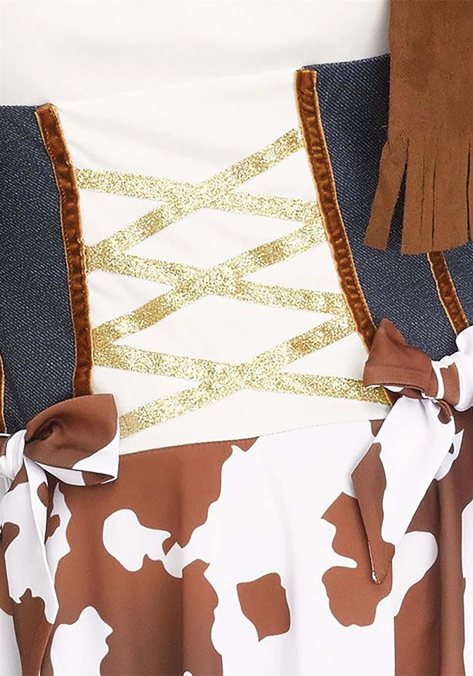 Vaquera Rodeo Rider Adulto Mujer Salvaje Oeste Oeste Halloween Disfraz MD-LG 10-14 Foto 3 de 4