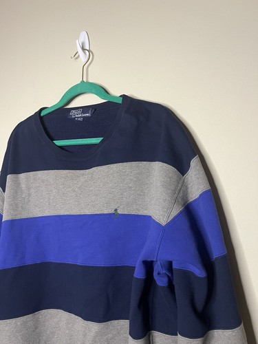 Felpa Y2K Vintage Polo Ralph Lauren oversize a righe grande - Foto 3 di 10