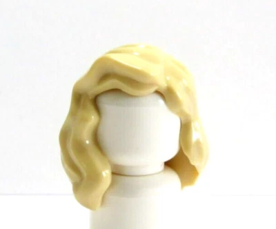 Lego Hair Wig For Female Girl Minifigure Long Wavy Light Tan Blonde