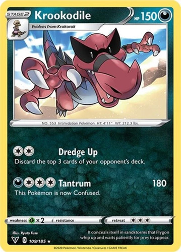 Pokemon - Krookodile - 109/185 -  Rare - Vivid Voltage - NM/M - New