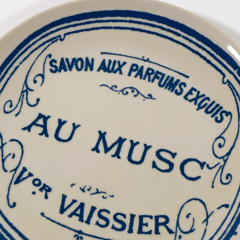 Plato Redondo Creativo Cooperativo 8" Estilo Vintage Francés Azul Crema Savon Au Musc Foto 2 de 4