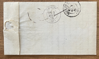Lettre Ancienne CHOUZY (Loir-et-Cher) - CERES YT 60 Avec GC Supplément 4574 - 1870