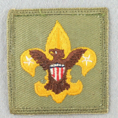 1955-1964 Tenderfoot Scout Rank Patch Coarse Twill Paste Back Type 7A [MA461]