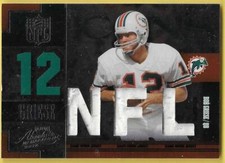 2007 Absolute Icons Diecut Bob Griese Dolphins GU Jersey 41/50