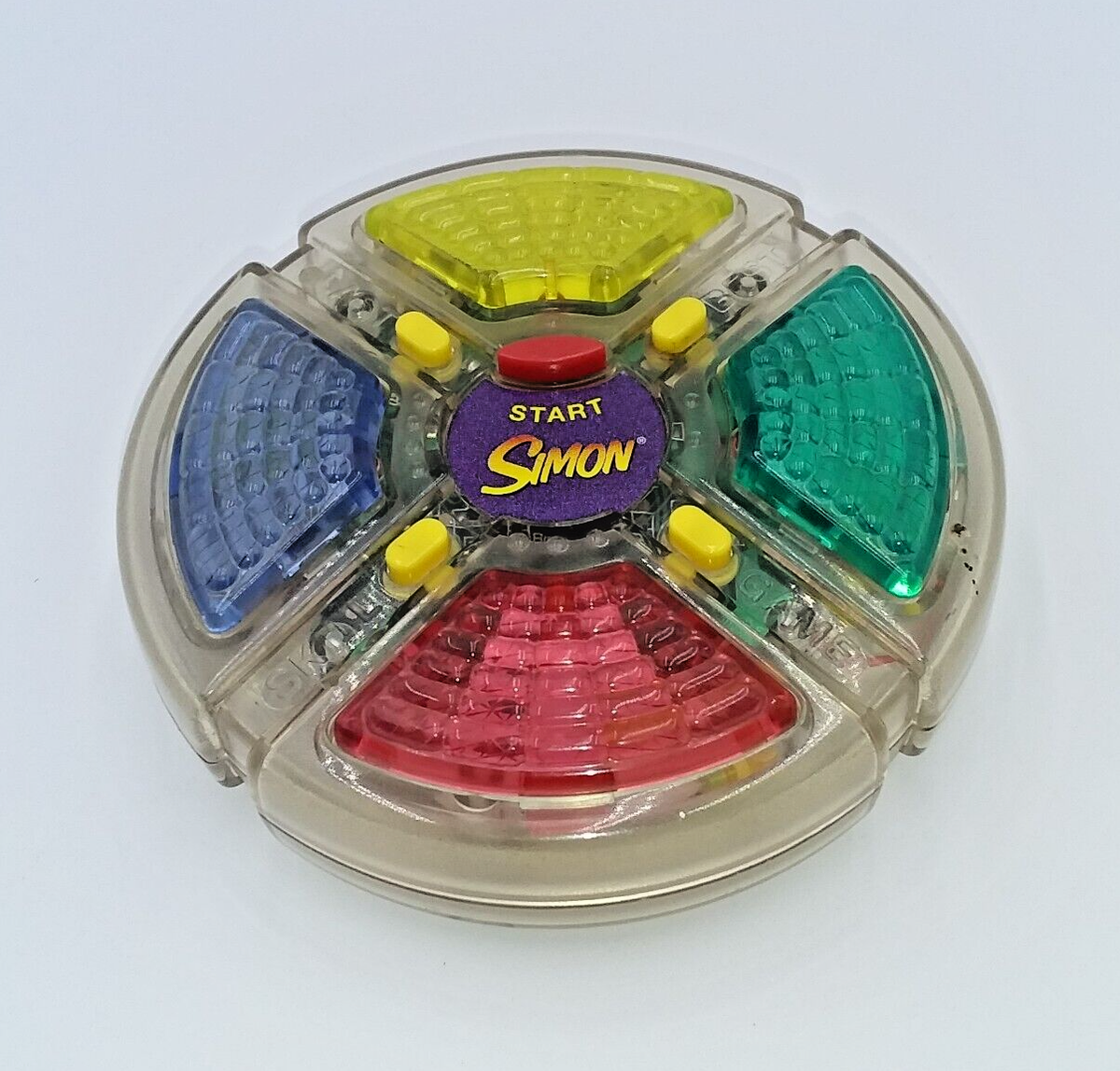 Simon Clear Neon Hasbro Handheld Electronic Mini Memory Game