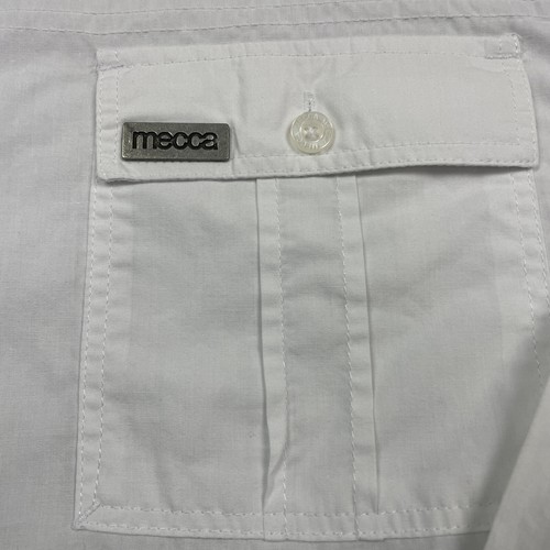 Mecca Shirt Mens Large White Y2K Buttons Hip Hop Long Sleeve Casual - Picture 3 of 10