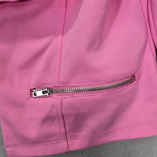 Material Girl Cropped Crepe Blazer Junior's Fuschia Pink Size Large - Picture 5 of 14