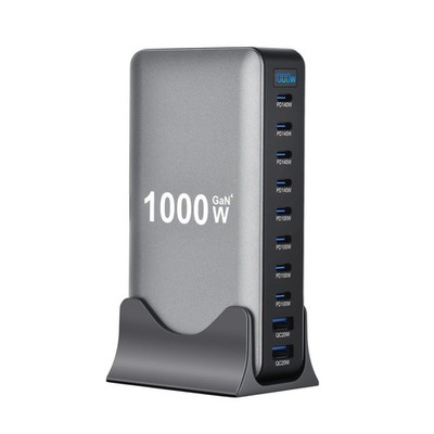 1000W Multi-Port Desktop Charger with 8C2A Fast Charging 200W - 10 in 1