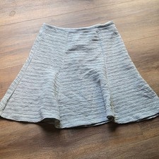 Maeve Anthropologie Gray Textured A-Line Mini Skirt Small Paneled Back Zip Boho