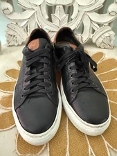 Good Man Brand Men's Low Top Sneaker Shoes Size 9 M Leather Black Made In Italy