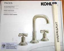 Kohler Paces 8" Widespread 2 Double Cross Handle Bathroom Faucet Brushed Nickel