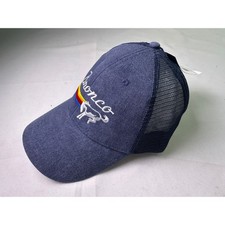 NWT Ford Bronco Trucker Hat Navy Blue Rainbow Stripe Mesh Snapback Retro Style