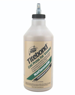 Titebond Cold Press Veneer Glue 32oz Translucent Glue Line Prevent Bleed Through