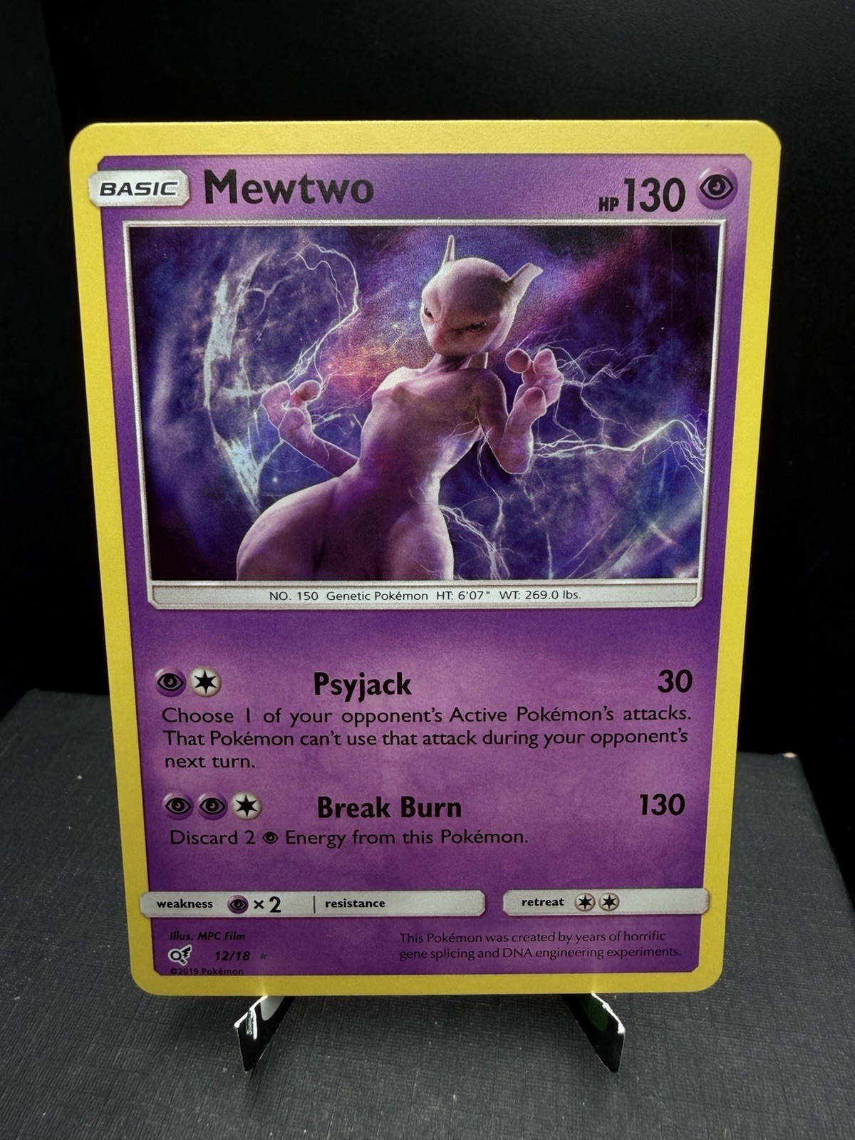 Pokemon TCG SM Detective Pikachu Mewtwo 12/18 Holo Rare NM!
