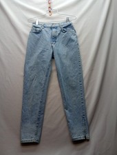 Womens Vintage Lee Jeans Stonewash Blue Zip Ankles Tapered Legs 16R