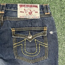 Y2K Vintage True Religion Bobby Super T Flap Jeans Wide Leg 36x34 Made in USA
