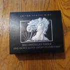 2025 W Burnished American Silver Eagle 25EG Unc Coin Box And Cert