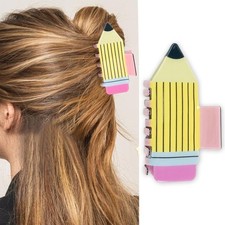 Back to School Hair Clip for Women Girls Yellow Pencil Hair Claw Clips Cute P...