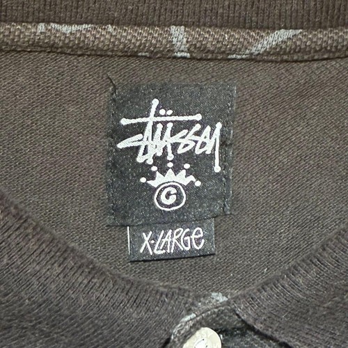 [00s crown tag] OLD STUSSY All-Over Polo Shirt Black XL - Bild 6 von 7