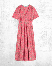 Womens White Stuff Cotton Jersey Megan Shor Sleeve Dress Pink PR (A Bit Defect)
