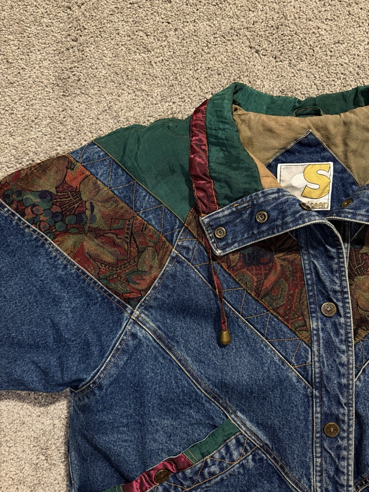 “ Current Seen” Vintage Denim Patchwork Coat -  W… - image 2