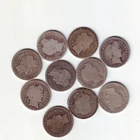 Lot of 10 Barber Dimes 1890s–1910s – 90% Silver – Mixed Dates & Grades