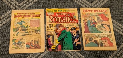 Lot - Northwest Mounties #4 1949 Patsy Walker #46 1953 Young Romance #76 1955 