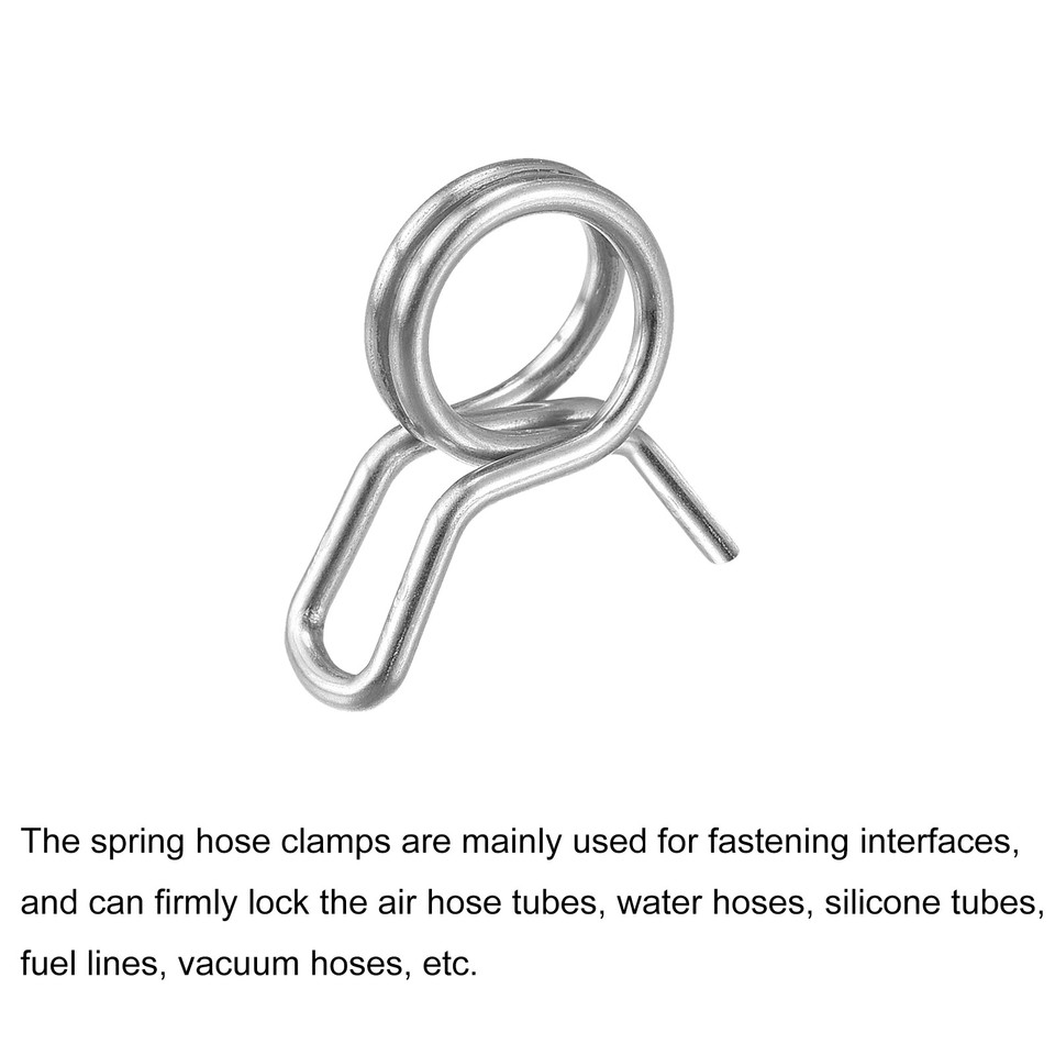 20pcs Double Wire Spring Hose Clamp 304 Stainless Steel 6mm Spring ...