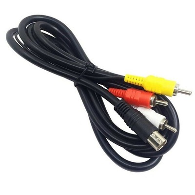 Cable for Sega Genesis 2 3 TV AV 3RCA Video Audio Composite Lead Black 1.8m/6ft