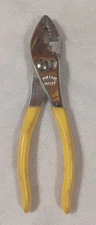Vintage 6.25" Fuller Slip Joint Pliers With Yellow Handle No.111, Made In Japan