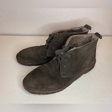 Vince Men's Chukka Olive Suede with Faux Fur Boots Size 9.5