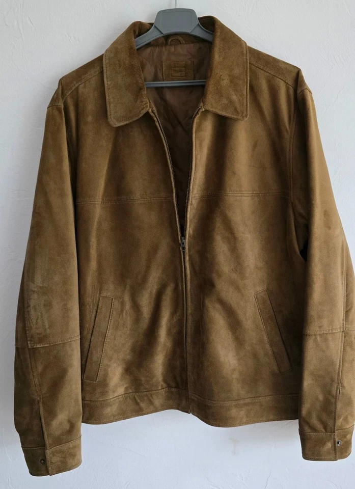 M&S Blue Harbour Suede Leather Jacket Brown Mens Large Chest 104-109cm 41-43" - Image 4 of 4