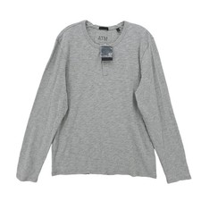 ATM Anthony Thomas Melillo Slub Jersey Destroyed Wash Henley Heather Gray MEDIUM