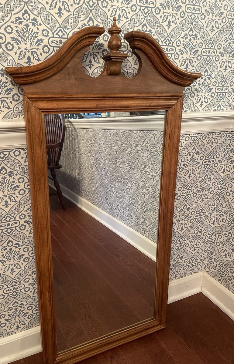 Ethan Allen American Colonial Solid Maple Vintage Mirror 20” X 44