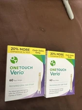 120 Yes 120ct OneTouch Verio Test Strips exp 9/2026++ Mint Retail Sale-----