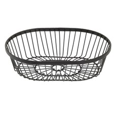 WBBV90 Wire Basket, Oval Black 9" L x 6" W x 2 ¾" H