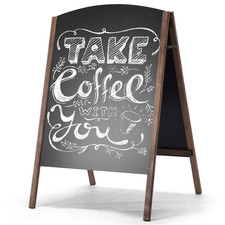 Reuniong A-Frame Wooden Chalkboard Double-Sided Rustic Standing Blackboard