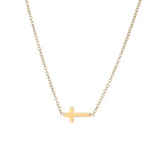 Cross Necklace for Women Dainty 18K Gold Plated Tiny Horizontal Cross Choker Cha
