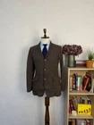 Etro Milano Brown Linen Unline Patch Pockets Summer Italian Blazer Size Small