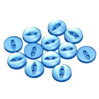12 StüCk Saphirblaue Runde NäHknöPfe 10Mm Harz 2-Loch Fischauge Bastelknopf