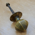 Brass Antique Front Door Knob Pull Handle Vintage Hexagonal Bronze Patina