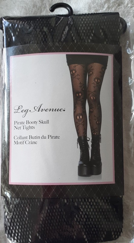Brand New Pirate Booty Crossbones Fishnet Pantyhose Leg Avenue