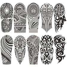 Tribal Temporary Tattoo Half Arm Sleeve Men Hawaii Polynesian