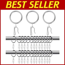 Metal Curtain Rings for Shower Bathroom Curtains 100 Pcs