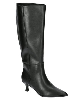 Steve Madden NYC Women's Faux Leather Knee High Boots with Kitten Heel Wide Calf